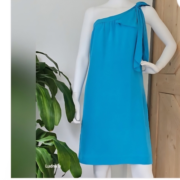 Banana Republic/Trina Turk 100% Silk One-Shoulder Mini Dress - Picture 1 of 7